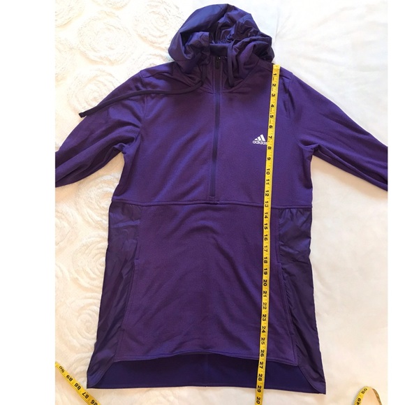 Adidas Purple Running Athletic Pull Over Hoodie - Picture 8 of 11